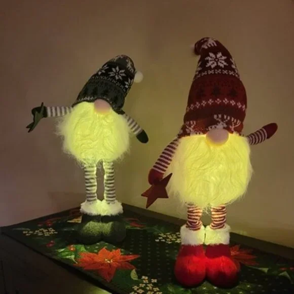 NEW  2Pcs 24.8 Inch Large Size Lighted Standing Christmas Gnomes Decorations - Picture 9 of 9